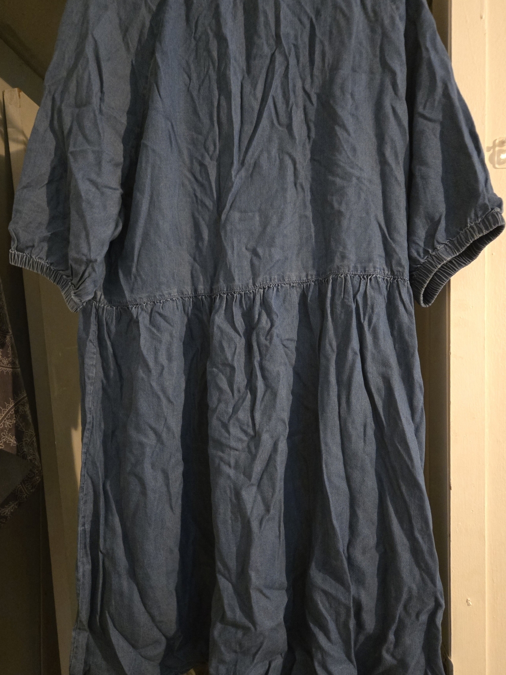 Dokotoo Blue Denim-Style Peasant Dress, Sz Large, NIP - Picture 3 of 8